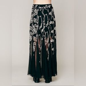 Free People Windswept Mesh Floral Maxi Skirt S